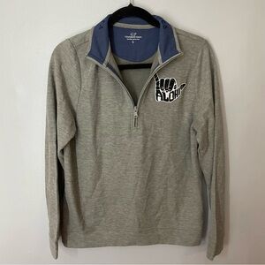 Vineyard Vines Men's Gray Quarter-Zip Pullover - Aloha Logo Size Large